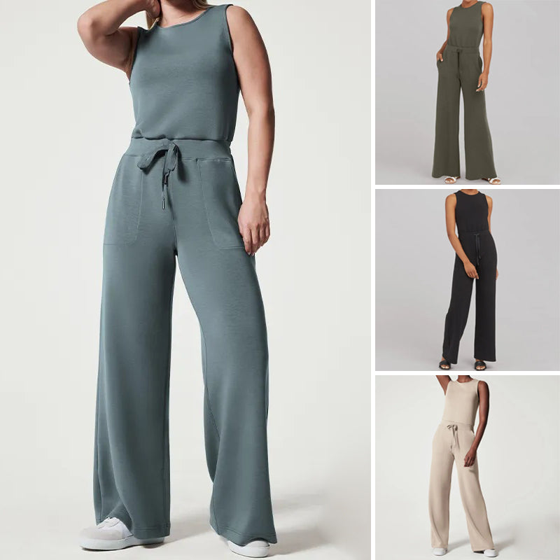 Sanna - Mouwloze effen jumpsuit