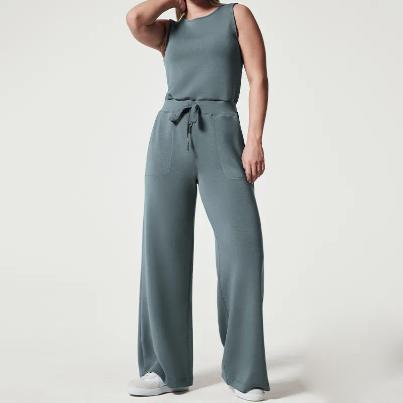 Sanna - Mouwloze effen jumpsuit