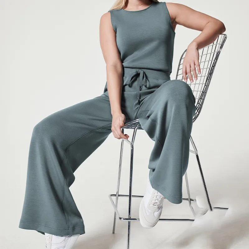 Sanna - Mouwloze effen jumpsuit