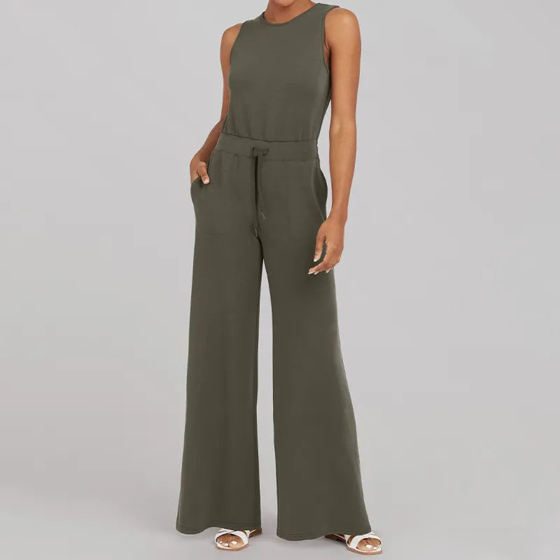 Sanna - Mouwloze effen jumpsuit