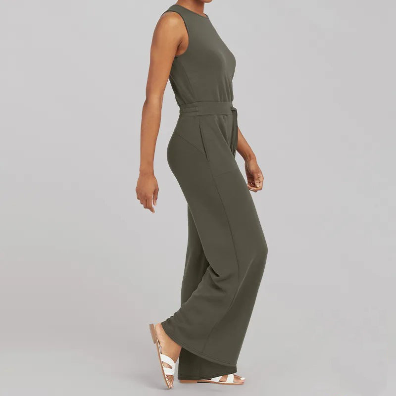 Sanna - Mouwloze effen jumpsuit