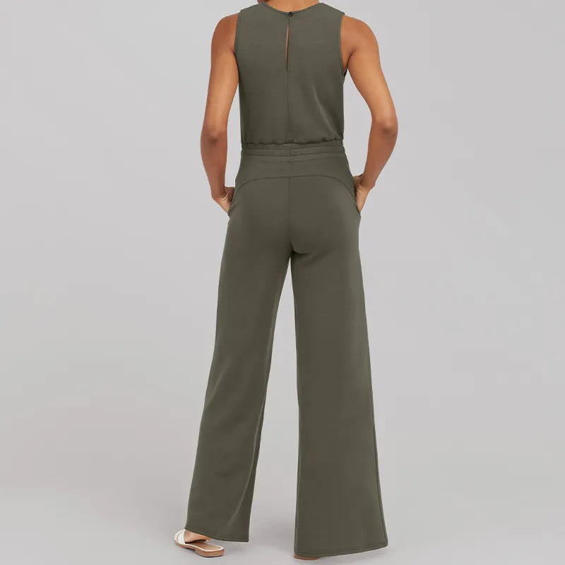 Sanna - Mouwloze effen jumpsuit