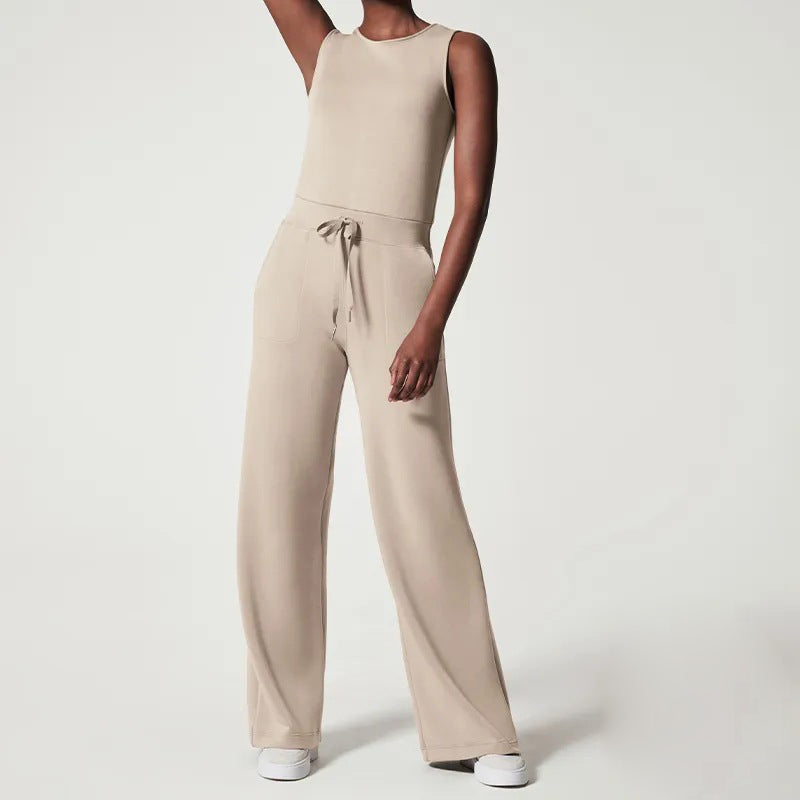 Sanna - Mouwloze effen jumpsuit